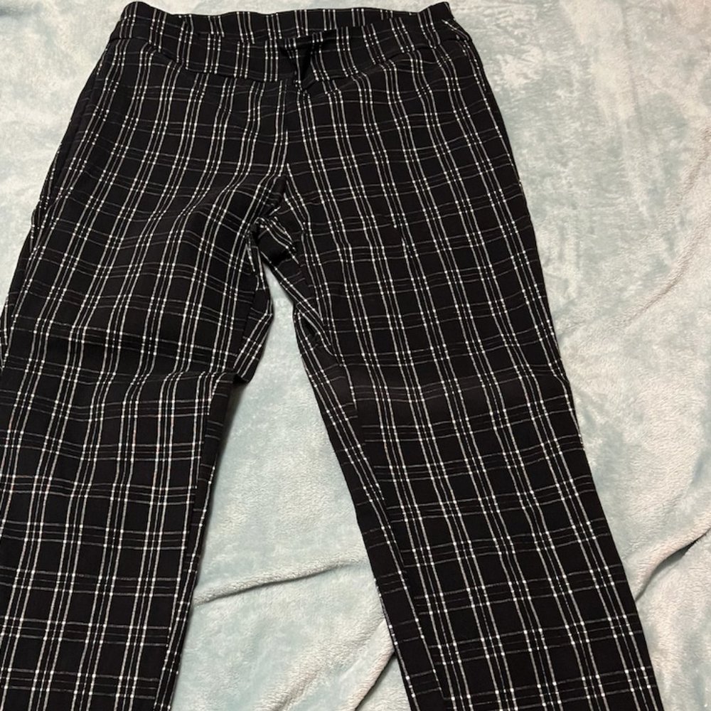 Tribal cropped and cuffed plaid dress pants